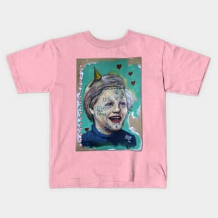 Charlie Bucket Portait | Childhood Daymare Pop Art | Surreal Wonka Magic Oil Painting by Tyler Tilley Kids T-Shirt